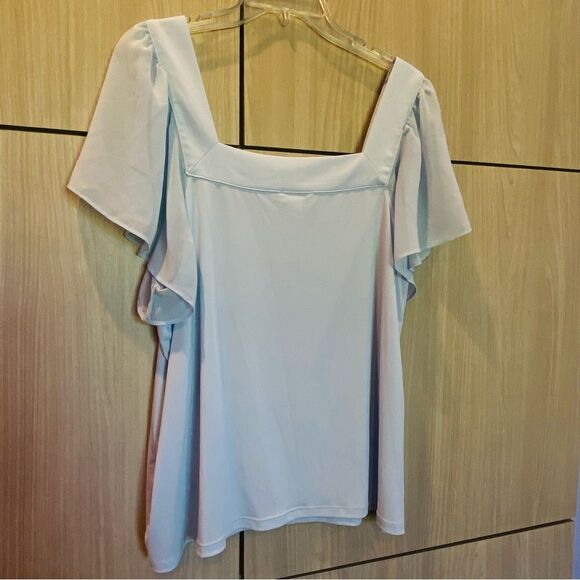 Calvin Klein Blue Square-neck Blouse XL - Picture 5 of 6